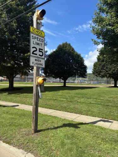 Falconer eyes new school speed zone sign